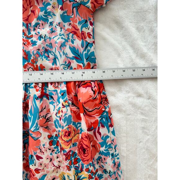 JADE MELODY TAM Beautiful Floral Maxi Dress Short Sleeve V-Neck Womens Medium XC - Picture 9 of 13